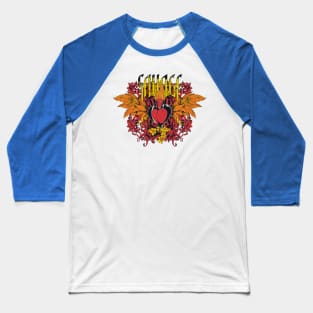 flaming heart with wings flourish Baseball T-Shirt